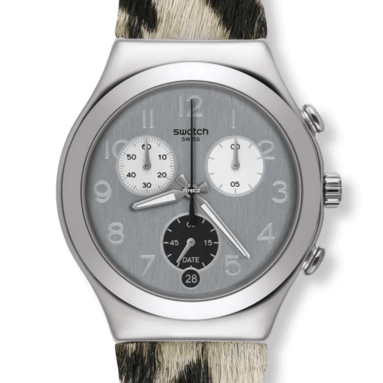 Swatch,Originals 40mm,40mm,Stainless Steel,Grey,Quartz,Chronograph,Day,YCS585