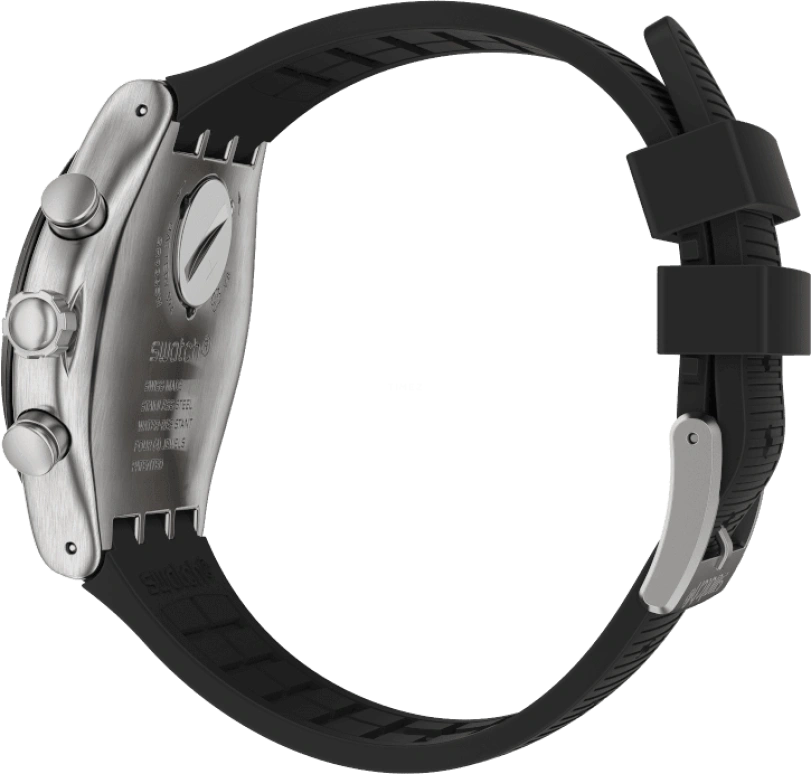 Swatch,IRONY 43mm,43mm,Stainless Steel,Black,Silver,YVS486
