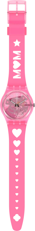 Swatch,Originals 34mm,34mm,Plastic,Pink,Sapphire,Crystal Glass,Open,GZ354