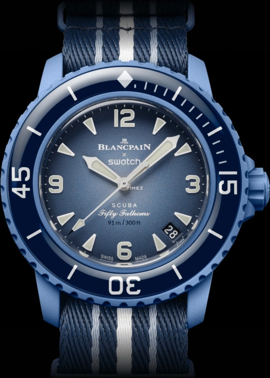 Swatch,BIOCERAMIC 42.30mm,42.30mm,Bioceramic,Blue,Automatic,Day,Sapphire,Glass,SO35A100