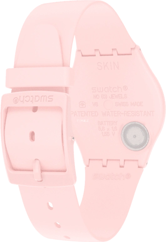 斯沃琪,SKIN 34毫米,34毫米,陶瓷,粉色,密底,SS09P100