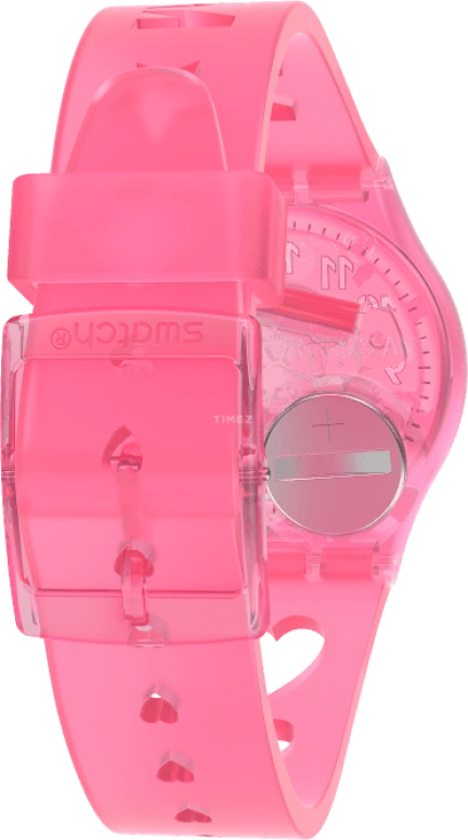 Swatch,Originals 34mm,34mm,Plastic,Pink,Sapphire,Crystal Glass,Open,GZ354