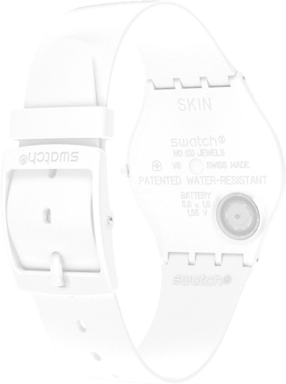 斯沃琪,SKIN 34毫米,34毫米,陶瓷,白色,石英,SS09W100