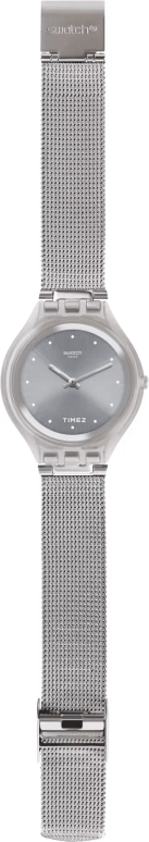 Swatch,SKIN 40mm,40mm,Plastic,Grey,Quartz,Sapphire,Crystal Glass,Tonneau,SVUK103M