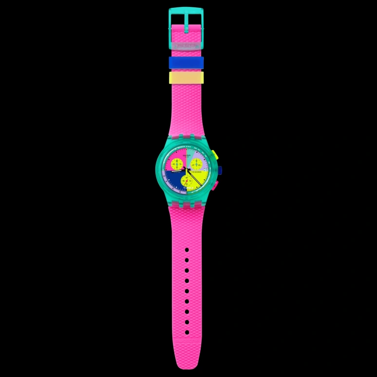 Swatch,Originals 42mm,42mm,Plastic,Multi-Color,Quartz,Chronograph,Day,SUSG408