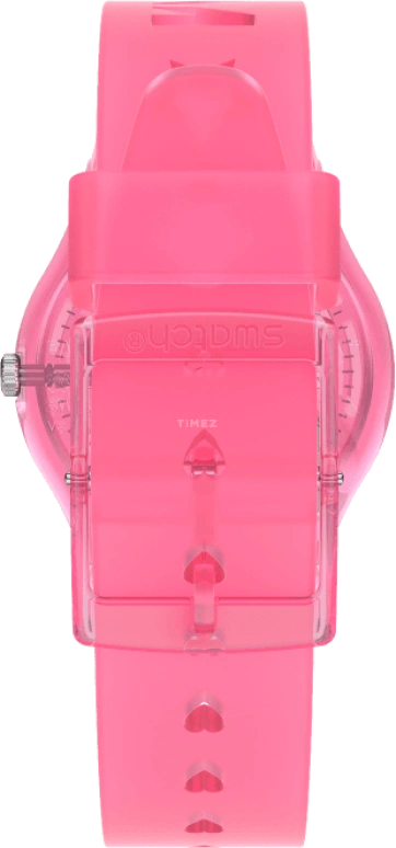 Swatch,Originals 34mm,34mm,Plastic,Pink,Sapphire,Crystal Glass,Open,GZ354