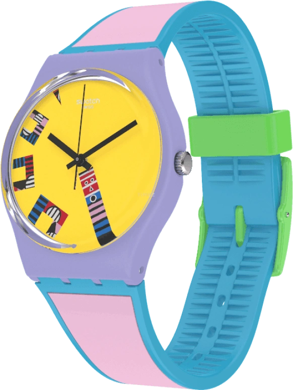 Swatch,Originals 34mm,34mm,Plastic,Yellow,Closed,GZ342