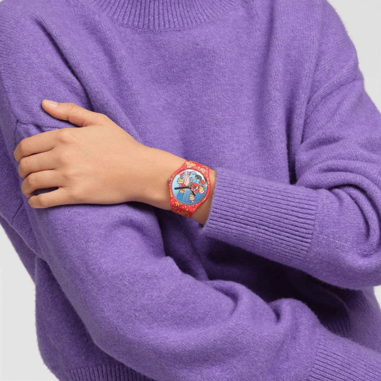 Swatch,Originals 41mm,41mm,Plastic,Multi-Color,Quartz,Sapphire,Crystal Glass,Round,SUOZ361