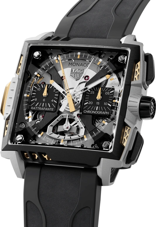 泰格豪雅,摩纳哥 39毫米,39毫米,钛,灰色,黑色,自动上弦,计时,65小时,CBW218B,CBW218B.FT8124