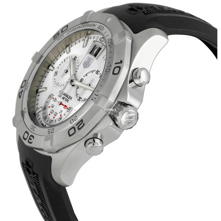 TAG Heuer,Aquaracer 43mm,43mm,Stainless Steel,White,Quartz,Chronograph,Big Date,CAF101B,CAF101B.FT8011