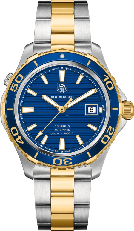 TAG Heuer,Aquaracer 41mm,41mm,Ceramic,Yellow Gold,Stainless Steel,Blue,Automatic,Chronograph,Date,WAK2120,WAK2120.BB0835