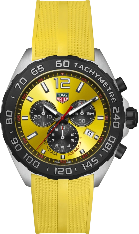 TAG Heuer,Formula 1 43mm,43mm,Stainless Steel,White,Yellow,Black,Sapphire,Crystal Glass,Faceting,CAZ101AM,CAZ101AM.FT8054