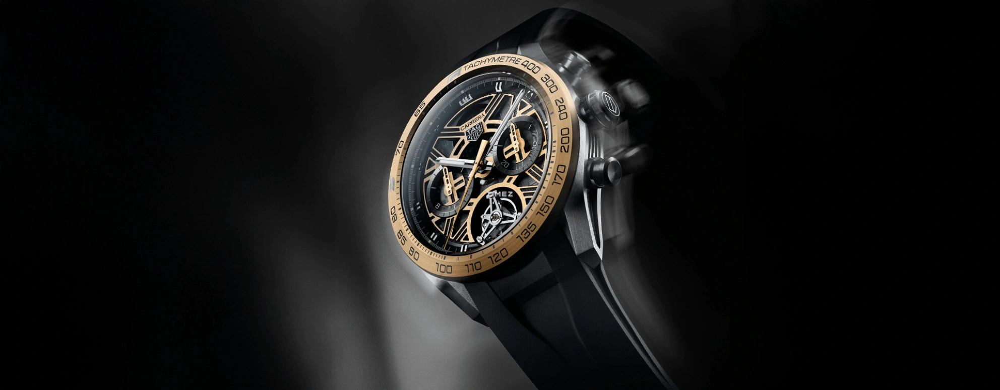 泰格豪雅,卡莱拉 44毫米,44毫米,钛,黄金,黑色,黄金色,自动上弦,计时,日历,陀飞轮,CBU5051,CBU5051.FT6272