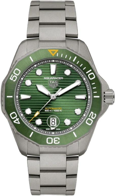 TAG Heuer,Aquaracer 43mm,43mm,Titanium,Ceramic,Green,Automatic,Chronograph,Date,WBP208B,WBP208B.BF0631