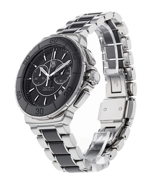 TAG Heuer,Formula 1 41mm,41mm,Ceramic,Stainless Steel,Black,Quartz,Chronograph,Day,CAH1210,CAH1210.BA0862