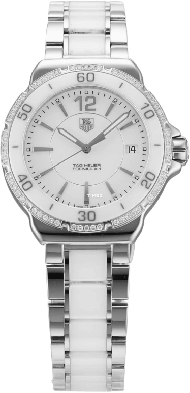 TAG Heuer,Formula 1 37mm,37mm,Ceramic,Stainless Steel,White,Quartz,Day,26280hours,WAH1213,WAH1213.BA0861