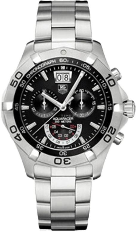 TAG Heuer,Aquaracer 43mm,43mm,Stainless Steel,Black,Quartz,Chronograph,Big Date,CAF101A,CAF101A.BA0821