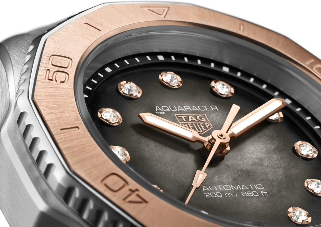 泰格豪雅,竞潜 30毫米,30毫米,精钢,玫瑰金,黑色,自动上弦,日历,40小时,WBP2451,WBP2451.BA0622