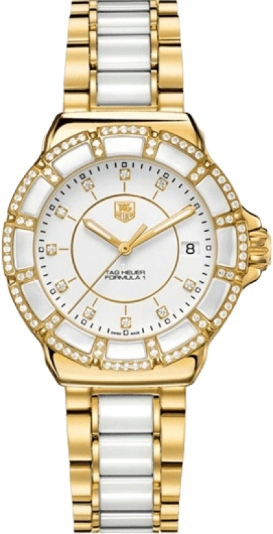 TAG Heuer,Formula 1 37mm,37mm,Ceramic,Yellow Gold,Stainless Steel,White,Quartz,Date,26280hours,WAH1222,WAH1222.BB0866