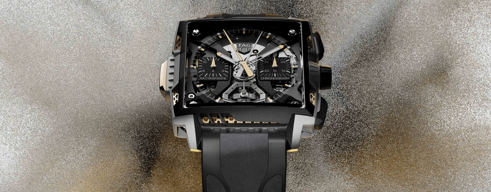 泰格豪雅,摩纳哥 39毫米,39毫米,钛,灰色,黑色,自动上弦,计时,65小时,CBW218B,CBW218B.FT8124