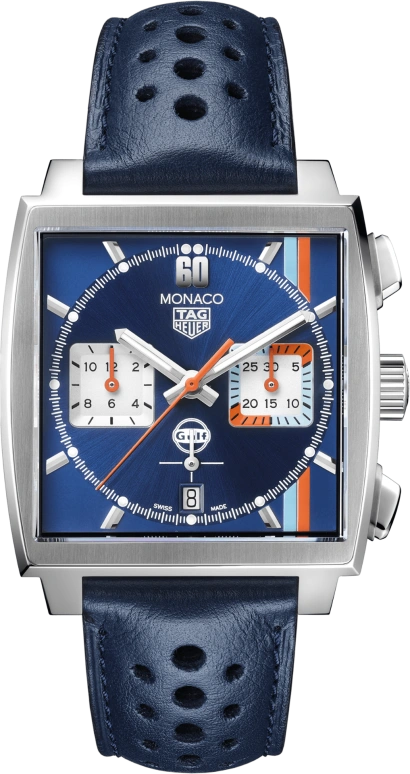 TAG Heuer,Monaco 39mm,39mm,Stainless Steel,Blue,Automatic,Chronograph,Date,Hollow Out,Column Wheel,80hours,In-house Caliber,CBL2115,CBL2115.FC6494