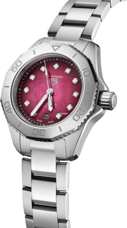 TAG Heuer,Aquaracer 30mm,30mm,Stainless Steel,Red,Automatic,Day,40hours,WBP2414,WBP2414.BA0622