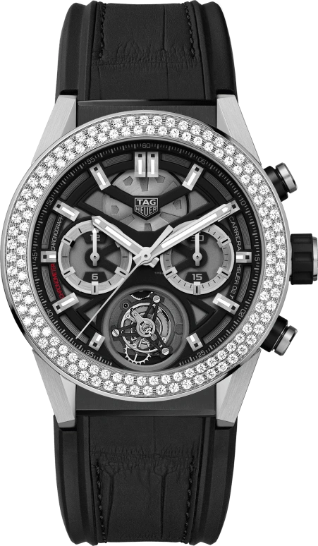 TAG Heuer,Carrera 45mm,45mm,Titanium,Stainless Steel,Skeleton,Automatic,Chronograph,Tourbillon Escapement,Column Wheel,CAR5A80,CAR5A80.FC6377