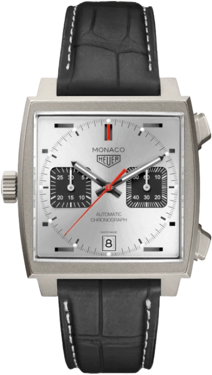 TAG Heuer,Monaco 39mm,39mm,Titanium,Silver,Automatic,Chronograph,Date,CAW218B,CAW218B.FC6496