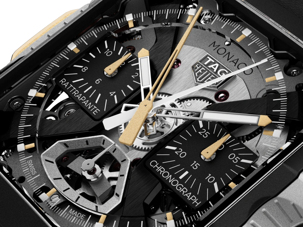 泰格豪雅,摩纳哥 39毫米,39毫米,钛,灰色,黑色,自动上弦,计时,65小时,CBW218B,CBW218B.FT8124