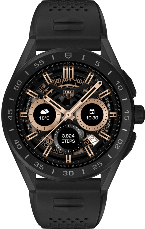 TAG Heuer,Connected Watch 45mm,45mm,Titanium,Ceramic,Multi-Color,Processor,Chronograph,Day,SBG8A80,SBG8A80.BT6221