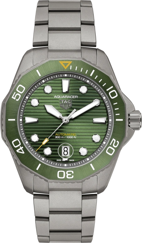 TAG Heuer,Aquaracer 43mm,43mm,Titanium,Ceramic,Green,Automatic,Chronograph,Date,WBP208B,WBP208B.BF0631