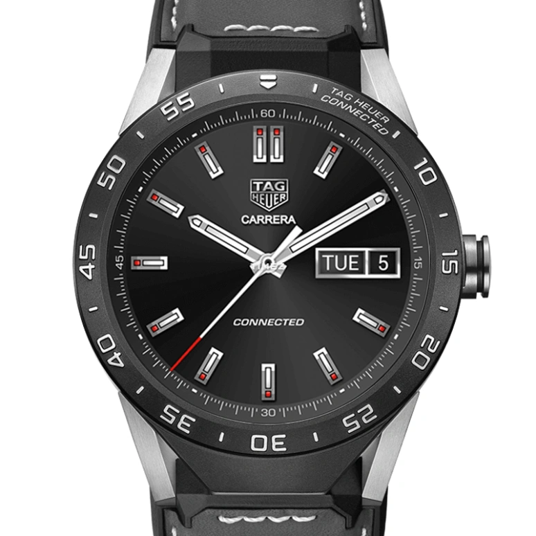 TAG Heuer,Connected Watch 46mm,46mm,Titanium Gold,Black,Processor,Month,Day,Smartwatch,Alarm,Sapphire,Round,SAR8A80,SAR8A80.FT6073