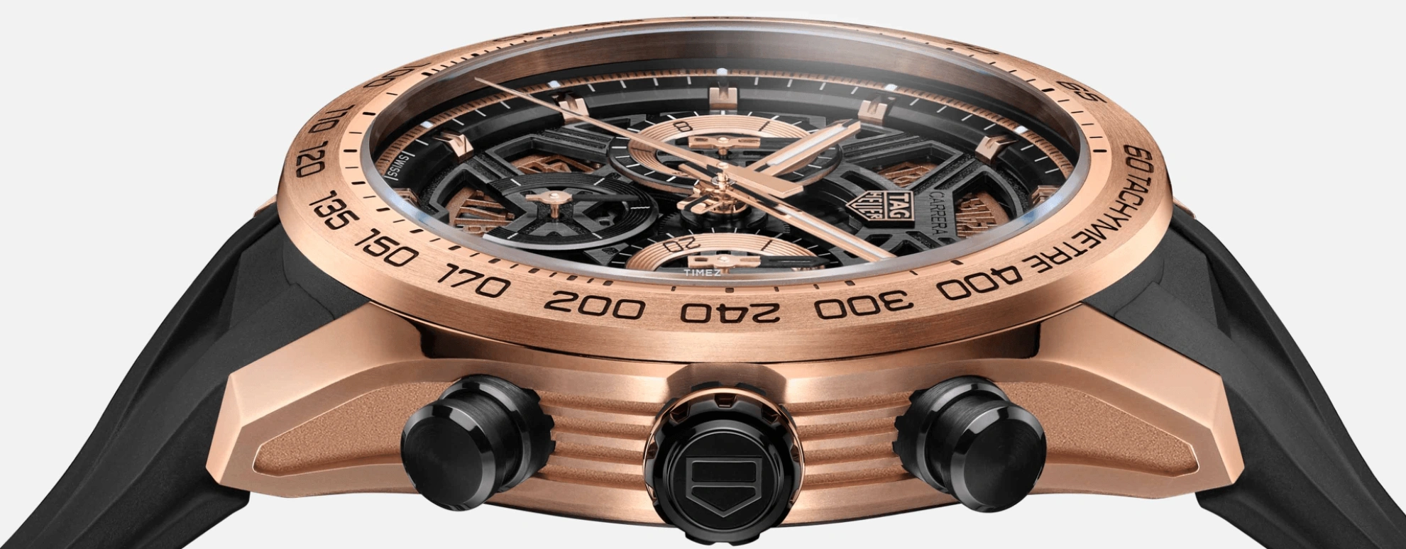 泰格豪雅,卡莱拉 44毫米,44毫米,玫瑰金,钛,黑色,玫瑰金色,自动上弦,计时,日历,CBU2051,CBU2051.FT6273