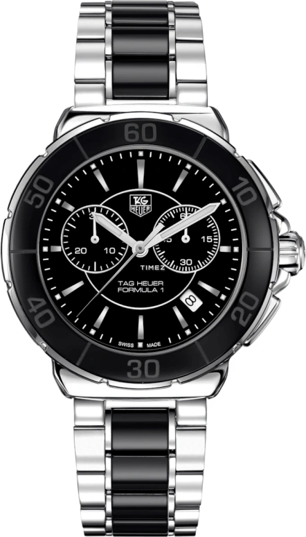 TAG Heuer,Formula 1 41mm,41mm,Ceramic,Stainless Steel,Black,Quartz,Chronograph,Day,CAH1210,CAH1210.BA0862