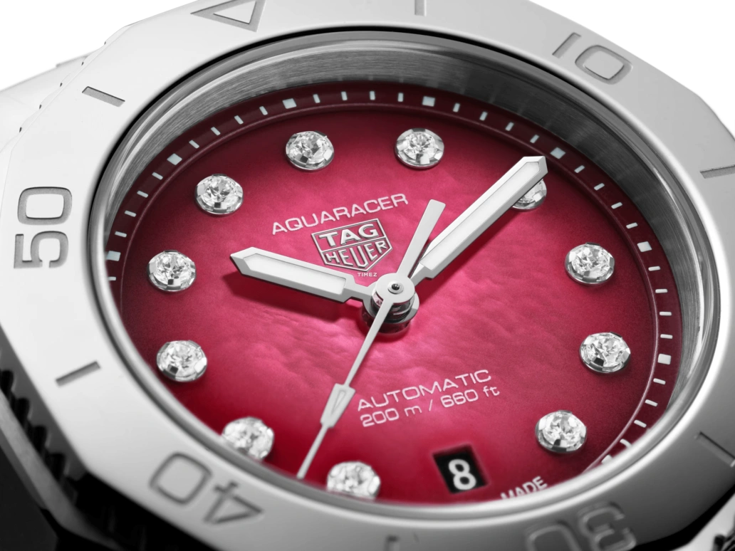TAG Heuer,Aquaracer 30mm,30mm,Stainless Steel,Red,Automatic,Day,40hours,WBP2414,WBP2414.BA0622