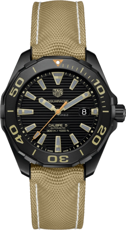 TAG Heuer,Aquaracer 41mm,41mm,Titanium,Black,Automatic,Chronograph,Date,WAY208C,WAY208C.FC6383