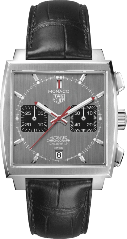 TAG Heuer,Monaco 39mm,39mm,Stainless Steel,Grey,Automatic,Chronograph,Date,CAW211J,CAW211J.FC6476