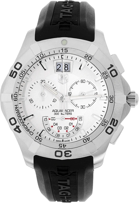 TAG Heuer,Aquaracer 43mm,43mm,Stainless Steel,White,Quartz,Chronograph,Big Date,CAF101B,CAF101B.FT8011