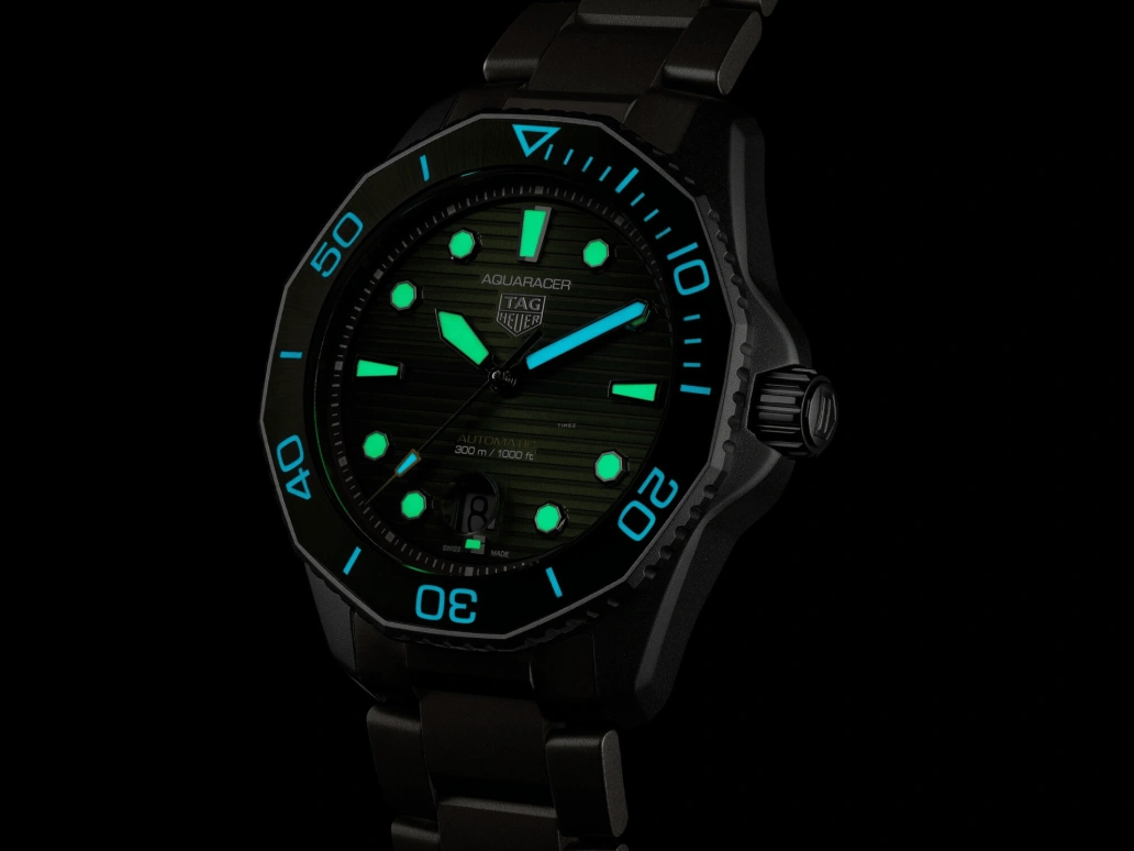 TAG Heuer,Aquaracer 43mm,43mm,Titanium,Ceramic,Green,Automatic,Chronograph,Date,WBP208B,WBP208B.BF0631