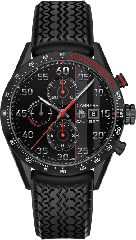 TAG Heuer,Carrera 43mm,43mm,Titanium,Black,Automatic,Chronograph,Day,Column Wheel,CAR2A83,CAR2A83.FT6033