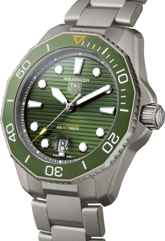 TAG Heuer,Aquaracer 43mm,43mm,Titanium,Ceramic,Green,Automatic,Chronograph,Date,WBP208B,WBP208B.BF0631