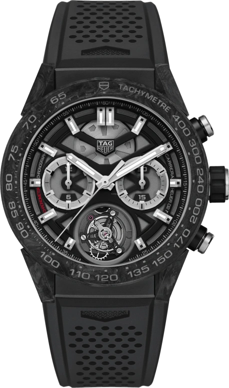 TAG Heuer,Carrera 45mm,45mm,Titanium,Carbon,Skeleton,Automatic,Chronograph,Tourbillon Escapement,Column Wheel,CAR5A8W,CAR5A8W.FT6071