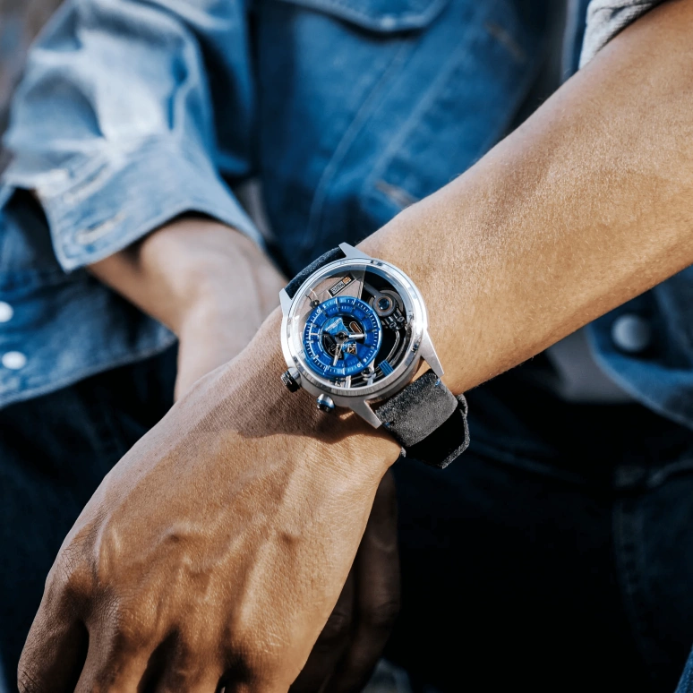 THE ELECTRICIANZ,其它 45毫米,45毫米,精钢,蓝色,石英,矿物水晶,水晶玻璃,圆形,ZZ,ZZ-A3C/02-CLB