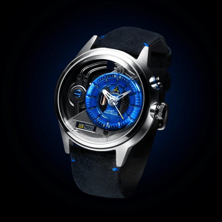 THE ELECTRICIANZ,其它 45毫米,45毫米,精钢,蓝色,石英,矿物水晶,水晶玻璃,圆形,ZZ,ZZ-A3C/02-CLB