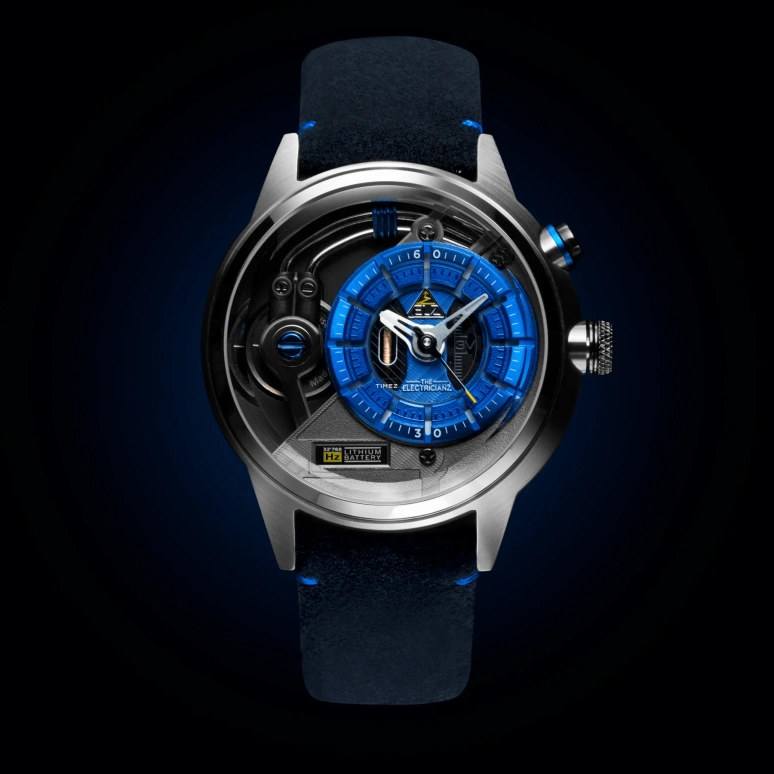 THE ELECTRICIANZ,其它 45毫米,45毫米,精钢,蓝色,石英,矿物水晶,水晶玻璃,圆形,ZZ,ZZ-A3C/02-CLB