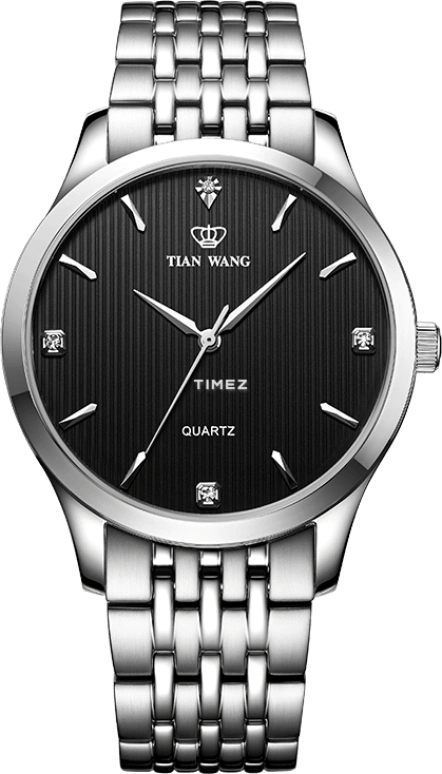 TianWang,Sea ,Stainless Steel,Black,Quartz,Sapphire,Glass,Round,GS3798S