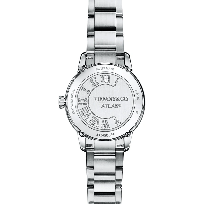 蒂芙尼,Atlas® 34毫米,34毫米,不锈钢,白色,自动上弦,圆形,银色,75417578