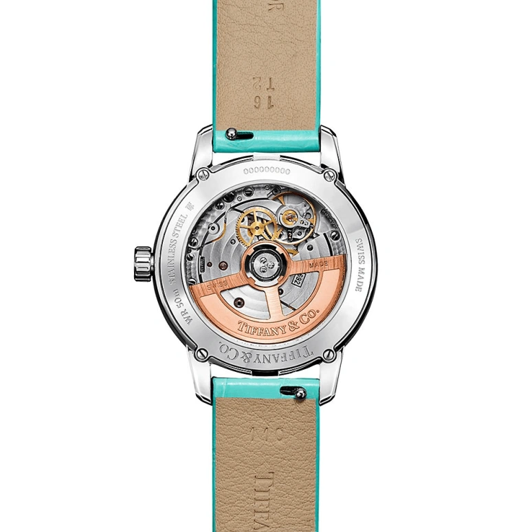 蒂芙尼,Atlas® 34毫米,34毫米,不锈钢,白色,自动上弦,月相,圆形,74627048