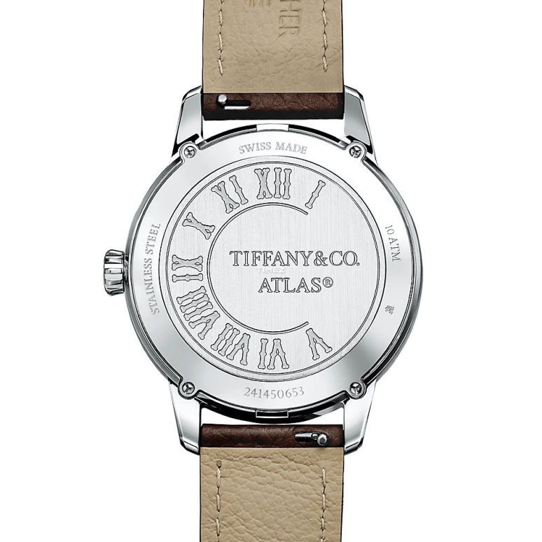 蒂芙尼,Atlas® 38毫米,38毫米,不锈钢,蓝色,自动上弦,圆形,银色,75417616