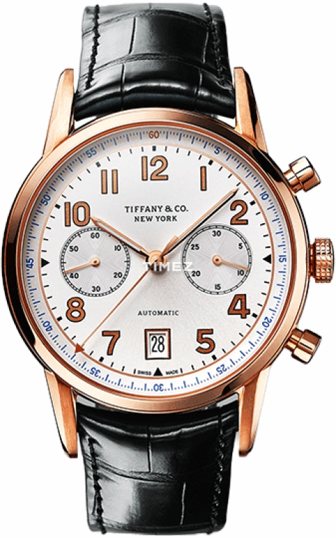 Tiffany,CT60 42mm,42mm,Rose Gold,White,Automatic,Chronograph,Day,42